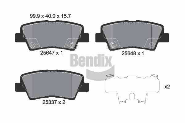 Bendix USA BPD2257 Гальмівні колодки, комплект BPD2257: Приваблива ціна - Купити в Україні на EXIST.UA!
