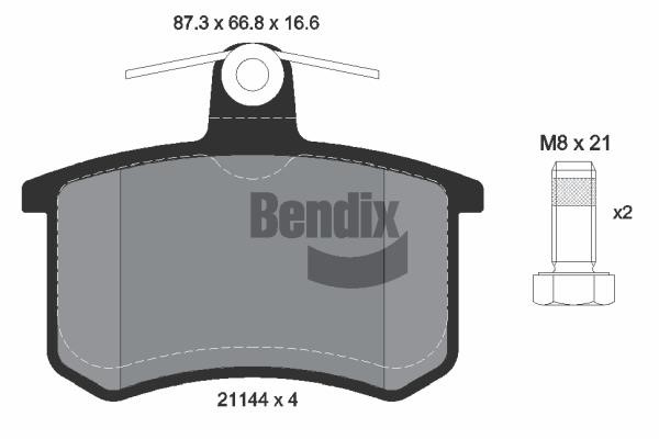 Bendix USA BPD1753 Гальмівні колодки, комплект BPD1753: Купити в Україні - Добра ціна на EXIST.UA!