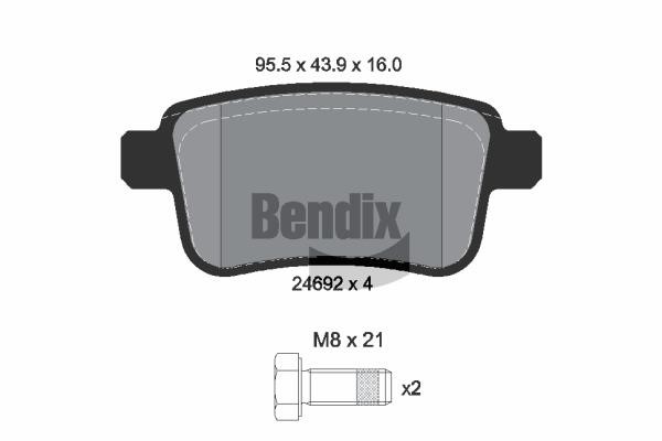 Bendix USA BPD1532 Гальмівні колодки, комплект BPD1532: Приваблива ціна - Купити в Україні на EXIST.UA!