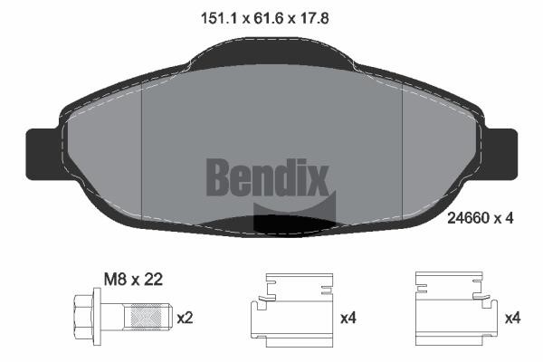 Bendix USA BPD1036 Гальмівні колодки, комплект BPD1036: Купити в Україні - Добра ціна на EXIST.UA!