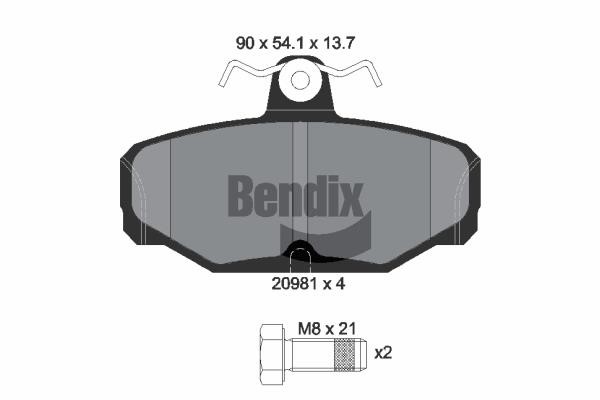 Bendix USA BPD1739 Гальмівні колодки, комплект BPD1739: Купити в Україні - Добра ціна на EXIST.UA!