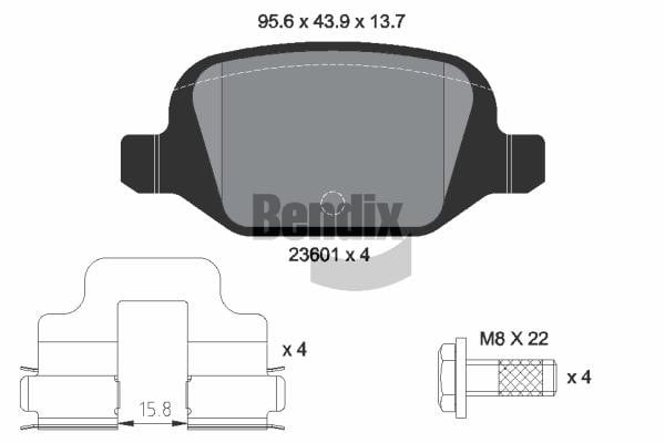 Bendix USA BPD1226 Гальмівні колодки, комплект BPD1226: Купити в Україні - Добра ціна на EXIST.UA!
