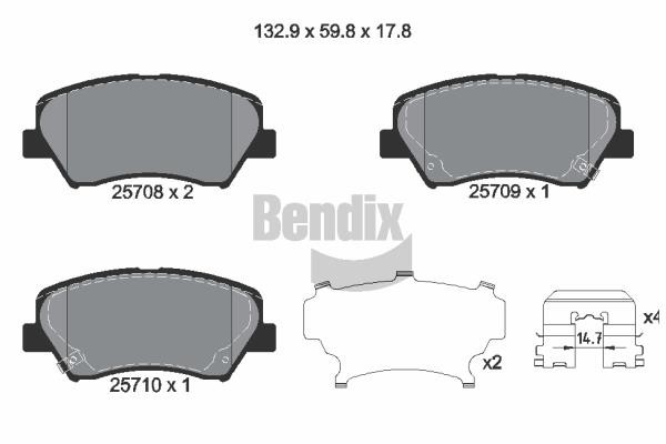 Bendix USA BPD1365 Гальмівні колодки, комплект BPD1365: Купити в Україні - Добра ціна на EXIST.UA!