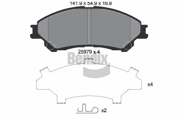 Bendix USA BPD1258 Гальмівні колодки, комплект BPD1258: Купити в Україні - Добра ціна на EXIST.UA!