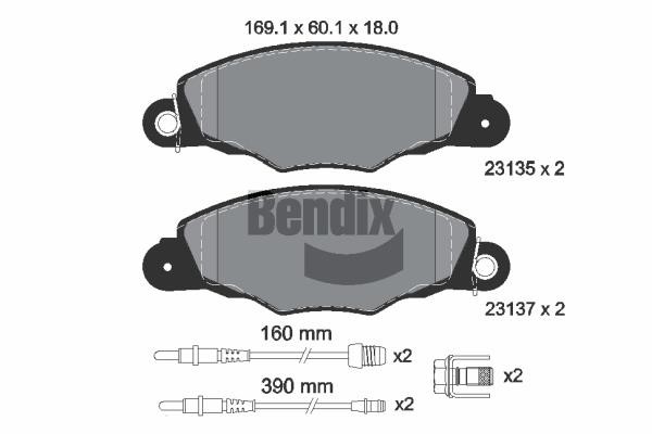 Bendix USA BPD1929 Гальмівні колодки, комплект BPD1929: Купити в Україні - Добра ціна на EXIST.UA!