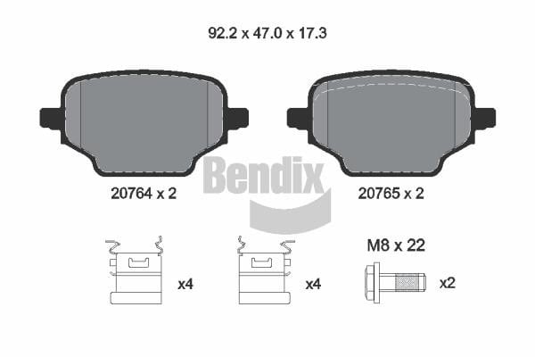 Bendix USA BPD2339 Гальмівні колодки, комплект BPD2339: Купити в Україні - Добра ціна на EXIST.UA!