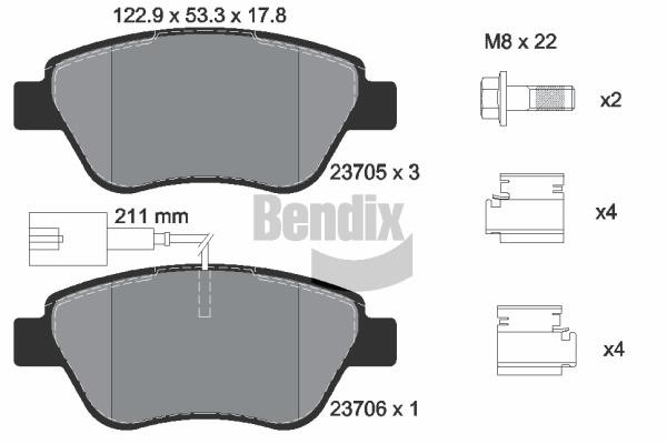 Bendix USA BPD1028 Гальмівні колодки, комплект BPD1028: Купити в Україні - Добра ціна на EXIST.UA!