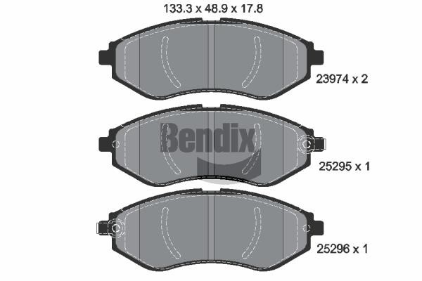 Bendix USA BPD1522 Гальмівні колодки, комплект BPD1522: Приваблива ціна - Купити в Україні на EXIST.UA!