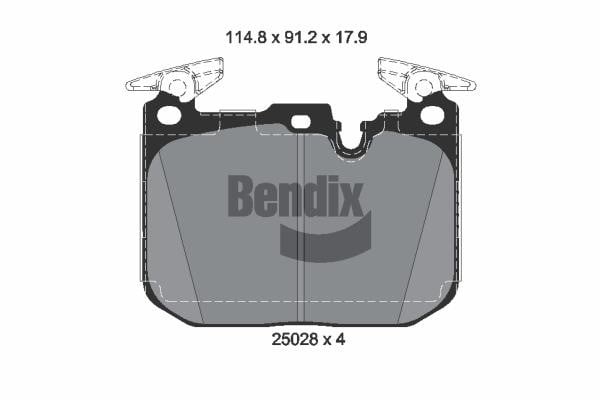 Bendix USA BPD1643 Гальмівні колодки, комплект BPD1643: Приваблива ціна - Купити в Україні на EXIST.UA!