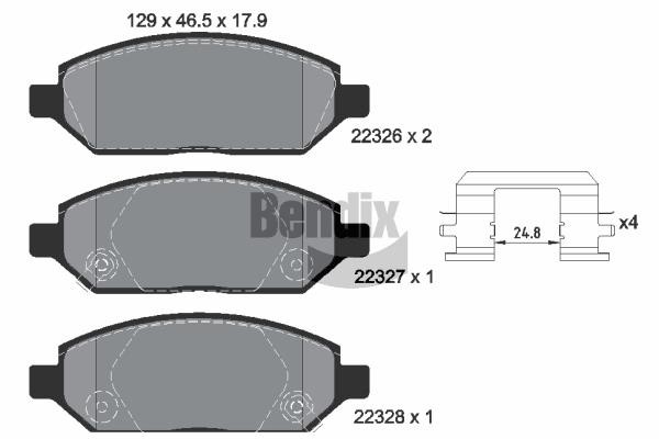 Bendix USA BPD1456 Гальмівні колодки, комплект BPD1456: Купити в Україні - Добра ціна на EXIST.UA!