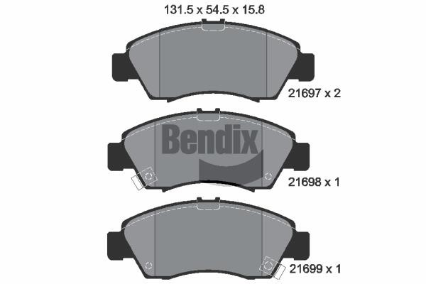 Bendix USA BPD1327 Гальмівні колодки, комплект BPD1327: Купити в Україні - Добра ціна на EXIST.UA!