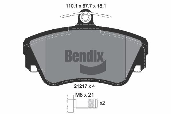 Bendix USA BPD1768 Гальмівні колодки, комплект BPD1768: Купити в Україні - Добра ціна на EXIST.UA!