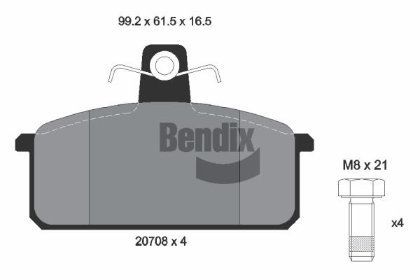 Bendix USA BPD1721 Гальмівні колодки, комплект BPD1721: Приваблива ціна - Купити в Україні на EXIST.UA!