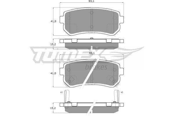 Tomex TX 16-28 Гальмівні колодки задні, комплект TX1628: Приваблива ціна - Купити в Україні на EXIST.UA!