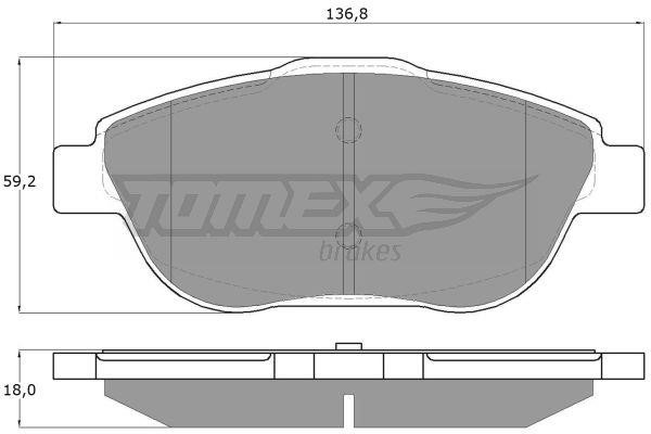 Tomex TX 16-25 Гальмівні колодки, комплект TX1625: Купити в Україні - Добра ціна на EXIST.UA!