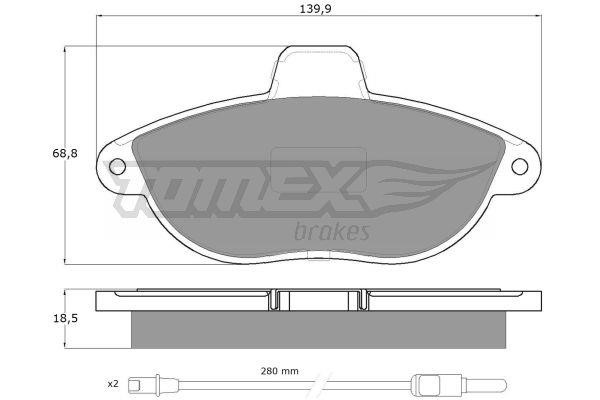 Tomex TX 13-35 Гальмівні колодки, комплект TX1335: Приваблива ціна - Купити в Україні на EXIST.UA!