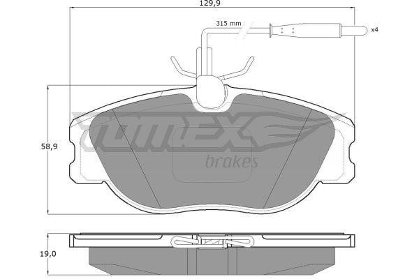 Tomex TX 12-442 Гальмівні колодки, комплект TX12442: Приваблива ціна - Купити в Україні на EXIST.UA!