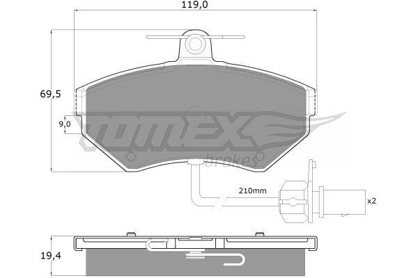 Tomex TX 13-121 Гальмівні колодки, комплект TX13121: Купити в Україні - Добра ціна на EXIST.UA!