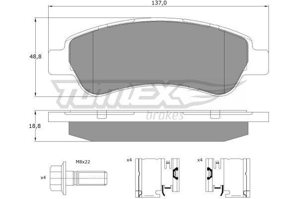 Tomex TX 14-41 Гальмівні колодки, комплект TX1441: Купити в Україні - Добра ціна на EXIST.UA!
