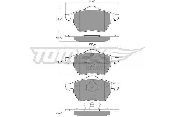 Tomex TX 16-54 Гальмівні колодки передні, комплект TX1654: Купити в Україні - Добра ціна на EXIST.UA!