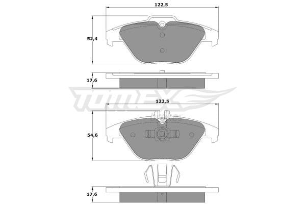 Tomex TX 16-01 Гальмівні колодки задні, комплект TX1601: Приваблива ціна - Купити в Україні на EXIST.UA!