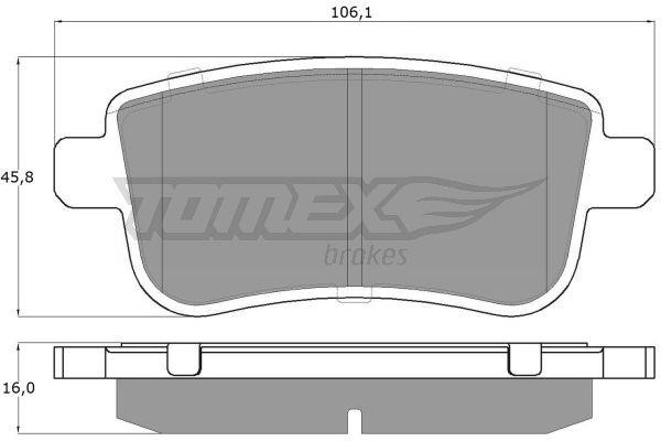 Tomex TX 16-38 Гальмівні колодки, комплект TX1638: Купити в Україні - Добра ціна на EXIST.UA!