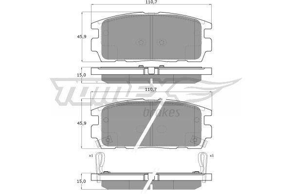 Tomex TX 16-43 Гальмівні колодки, комплект TX1643: Купити в Україні - Добра ціна на EXIST.UA!