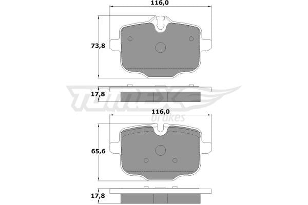 Tomex TX 17-36 Гальмівні колодки задні, комплект TX1736: Купити в Україні - Добра ціна на EXIST.UA!