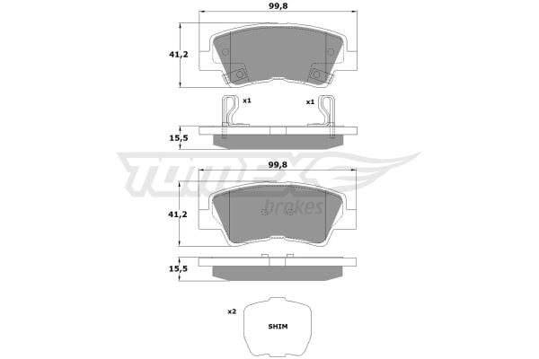 Tomex TX 17-48 Гальмівні колодки задні, комплект TX1748: Купити в Україні - Добра ціна на EXIST.UA!