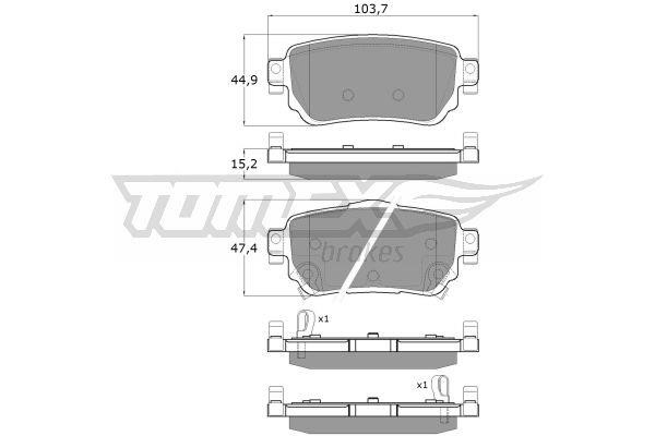 Tomex TX 18-27 Гальмівні колодки задні, комплект TX1827: Купити в Україні - Добра ціна на EXIST.UA!