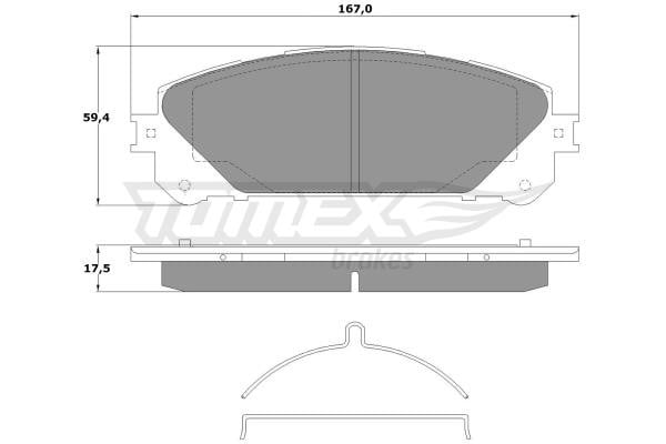 Tomex TX 17-80 Гальмівні колодки, комплект TX1780: Купити в Україні - Добра ціна на EXIST.UA!