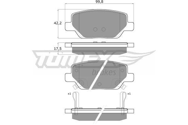 Tomex TX 18-20 Гальмівні колодки передні, комплект TX1820: Купити в Україні - Добра ціна на EXIST.UA!