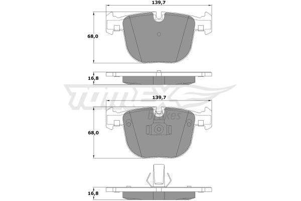 Tomex TX 17-38 Гальмівні колодки задні, комплект TX1738: Купити в Україні - Добра ціна на EXIST.UA!