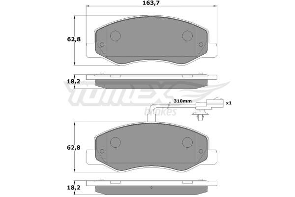 Tomex TX 16-49 Гальмівні колодки задні, комплект TX1649: Купити в Україні - Добра ціна на EXIST.UA!