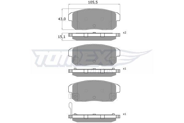 Tomex TX 17-97 Гальмівні колодки задні, комплект TX1797: Купити в Україні - Добра ціна на EXIST.UA!