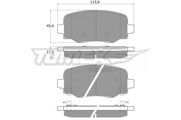Tomex TX 18-19 Гальмівні колодки задні, комплект TX1819: Купити в Україні - Добра ціна на EXIST.UA!