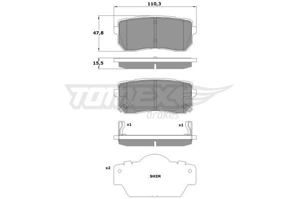 Tomex TX 17-50 Гальмівні колодки задні, комплект TX1750: Купити в Україні - Добра ціна на EXIST.UA!