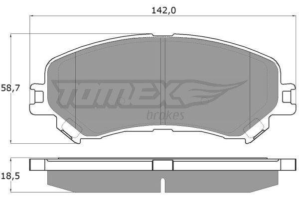 Tomex TX 18-25 Гальмівні колодки, комплект TX1825: Купити в Україні - Добра ціна на EXIST.UA!