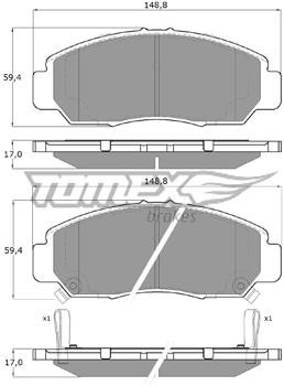 Tomex TX 19-32 Гальмівні колодки, комплект TX1932: Купити в Україні - Добра ціна на EXIST.UA!
