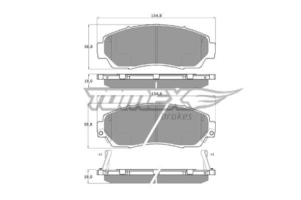 Tomex TX 19-33 Гальмівні колодки, комплект TX1933: Купити в Україні - Добра ціна на EXIST.UA!
