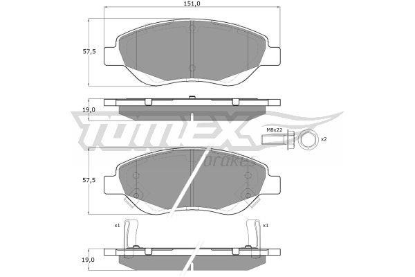 Tomex TX 12-501 Гальмівні колодки, комплект TX12501: Купити в Україні - Добра ціна на EXIST.UA!