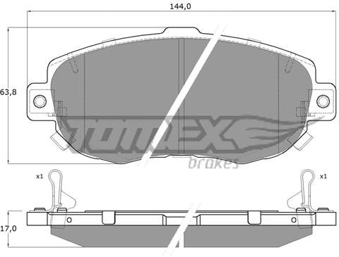 Tomex TX 19-34 Гальмівні колодки, комплект TX1934: Купити в Україні - Добра ціна на EXIST.UA!