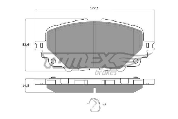 Tomex TX 19-04 Гальмівні колодки, комплект TX1904: Купити в Україні - Добра ціна на EXIST.UA!