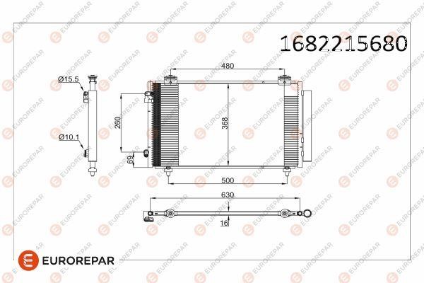 Eurorepar 1682215680 Радіатор кондиціонера 1682215680: Купити в Україні - Добра ціна на EXIST.UA!