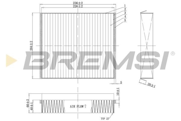 Bremsi FC1333C Фільтр салону FC1333C: Купити в Україні - Добра ціна на EXIST.UA!