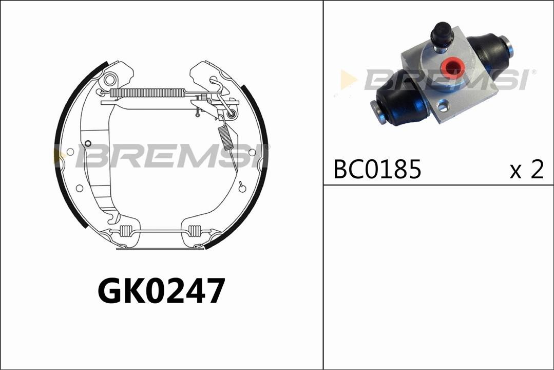 Bremsi GK0247 Колодки гальмівні барабанні, комплект GK0247: Купити в Україні - Добра ціна на EXIST.UA!