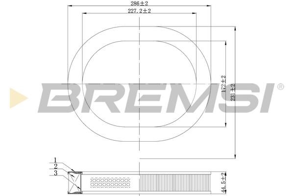 Bremsi FA2080 Повітряний фільтр FA2080: Купити в Україні - Добра ціна на EXIST.UA!