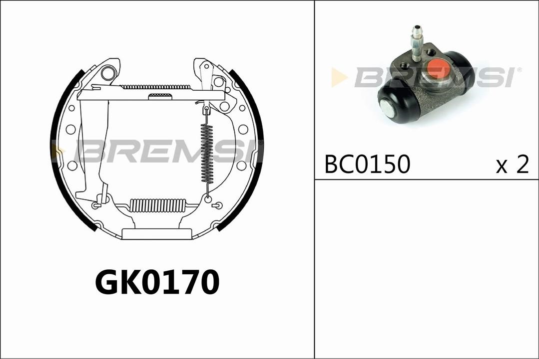 Bremsi GK0170 Колодки гальмівні барабанні, комплект GK0170: Купити в Україні - Добра ціна на EXIST.UA!