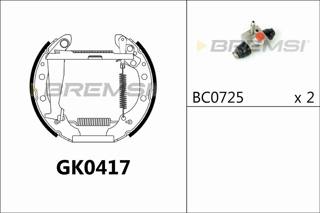 Bremsi GK0417 Колодки гальмівні барабанні, комплект GK0417: Купити в Україні - Добра ціна на EXIST.UA!