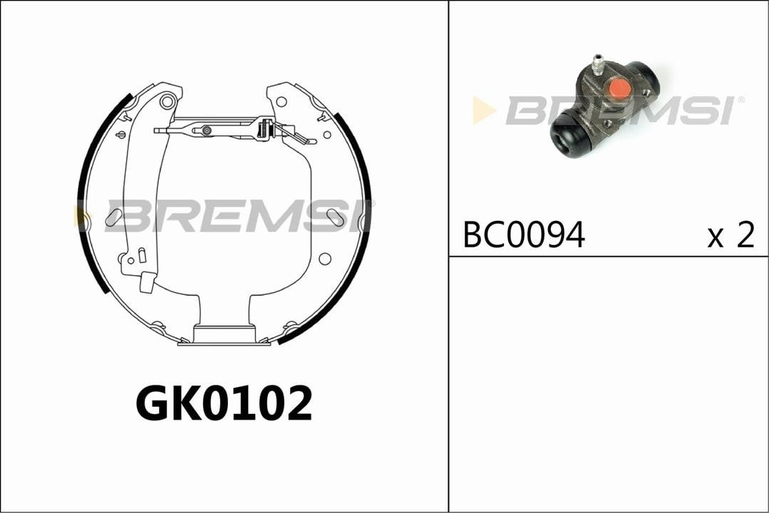 Bremsi GK0102 Колодки гальмівні барабанні, комплект GK0102: Купити в Україні - Добра ціна на EXIST.UA!